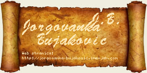 Jorgovanka Bujaković vizit kartica